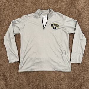 Champion Michigan Wolverines Sweatshirt Size Large 1/4 Zip Pockets